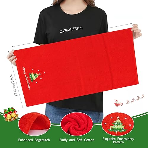 FreeCon Lot de 3 essuie-Mains de Noël 100% Coton pour Cuisine, Doux et brodés, Super absorbants, Jolie décoration de Vacances pour la Maison (73 x 34 cm) - Nail Gallerys