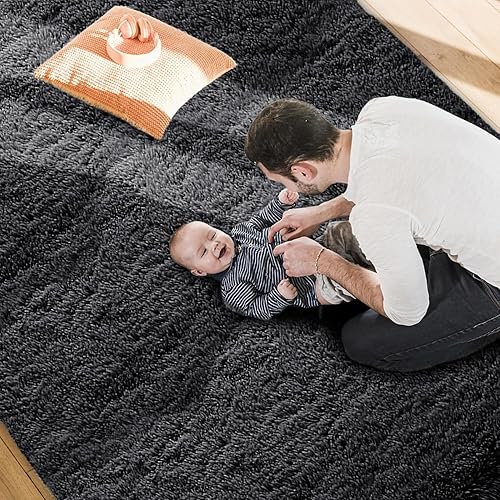 MOONLIGHT20015 Tapis de salon à poils longs super doux et antidérapant pour chambre à coucher - Tapis en peluche pour salle à manger - 50 x 80 cm - Beige - Nail Gallerys