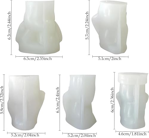 Moules à Bougies 3D en Silicone, 5 Pièces Moule pour Bougies Anges DIY, Moule en Résine Epoxy pour Anges Bougies, Moule à Bougie en Silicone pour Couler Scented Candles, Moules pour Savon Fait Main - Nail Gallerys