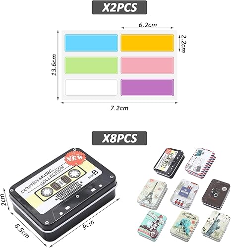 ZBHDEYG Lot de 8 boîtes en métal avec couvercle, 2 étiquettes autocollantes, boîte de rangement en métal, boîte à savon en métal, boîte à savon rectangulaire - Nail Gallerys