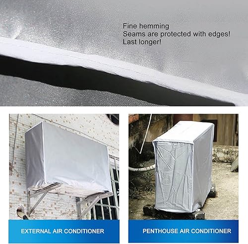 Tissting Housse de Protection pour Climatiseur Rectangulaire en Polyester, Housse de Protection pour Unité Centrale Imperméable et Respirante pour Patio Extérieur(105 x 40 x 75cm) - Nail Gallerys