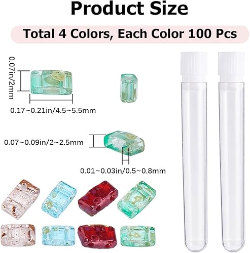 CREATCABIN 400 pièce Perles Demi-Tila 2 trous,4 couleurs Mélangées,Perles Rocaille Verre Rectangulaires Antiques Mini Transparentes Vintage pour Travaux Manuels,Bracelets,Colliers,Boucles,Vert Bleu - Nail Gallerys