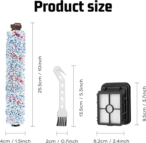 Rouleau de brosse, accessoires compatibles avec 2 rouleaux de brosse multi-surfaces, 2 filtres de rechange, brosse Milti-surface pour aspirateur eau et poussière Bissell CrossWave 1866 17132 2225N - Nail Gallerys