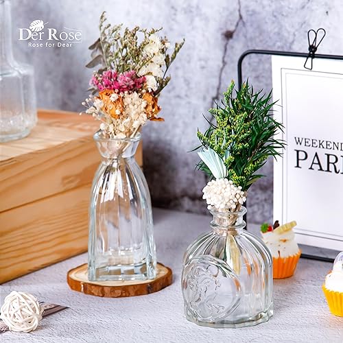 Der Rose Lot de 12 vases à bourgeons en verre transparent pour centres de table pour décorations de mariage rustiques, arrangements floraux, décoration de table d'intérieur - Nail Gallerys