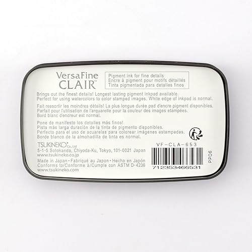 Tsukineko VersaFine Clair Ink Stamping Blue, Very Peri-Large-Opaque, Imperméable, Archival-Embossing, Taille du Tampon : 7,6 x 3,5 cm - Nail Gallerys