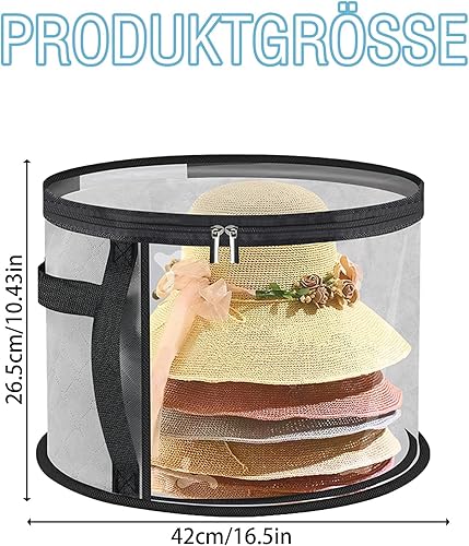 MXYZQDE Boîte à chapeaux ronde avec couvercle - Boîte de rangement pour chapeaux à 7 balles et chapeaux de cowboy - Peut contenir des chapeaux en carton avec poignées de transport - Boîte de rangement - Nail Gallerys