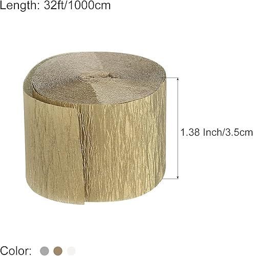 sourcing map Lot de 6 rouleaux de papier crépon pour décoration de fête arc-en-ciel - 9,8 m - 3 couleurs - Pour mariage, cérémonie, anniversaire, Noël - Ton argenté/blanc/doré - Nail Gallerys