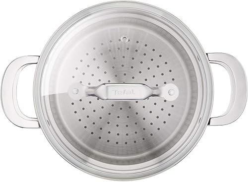 Tefal Ultimum Casserole à pâtes en acier inoxydable avec couvercle en verre pour induction 22 cm 6,2 l - Nail Gallerys