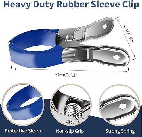 6 Pièces Grosse Pinces à Linge INOX Pince Serviette Plage, Epingle a Linge Acier Inoxydable Pince a Linge Solide, Clip de Brise-Vent en Métal pour Transats de Plage, Vêtements, Serviette, Couettes - Nail Gallerys