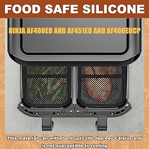 FINEVERNEK 2 Pièces Grille Anti Projection pour Air Fryer Ninja Foodi AF400EU