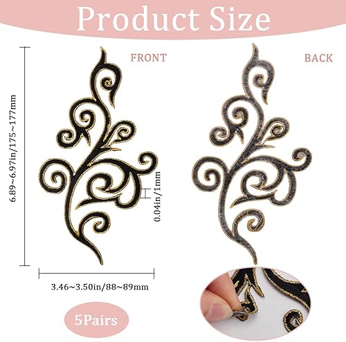 GORGECRAFT 5 Paire Broderies de Fleurs Métalliques Style Ethnique Bohème à Coudre à Repasser sur Couronne Patchs Floraux Brodés pour Couture Travaux Manuels Robe de Mariée Vêtements Décoration Argent - Nail Gallerys