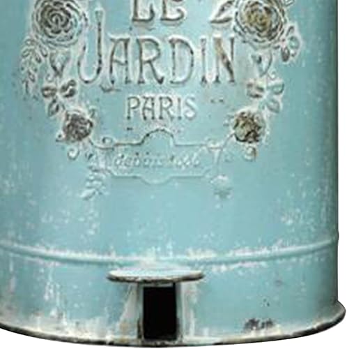 LOVIVER Poubelle Extérieure, Poubelle à Pédale de Jardin, Seau en Fer, 46x27,5cm Poubelle Rétro pour Jardin, Cour, Maison, Blanc - Nail Gallerys