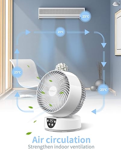 YISSVIC Ventilateur Silencieux avec Télécommande Ventilateur à Circulation d'Air 3D Oscillation 3 Vitesses Minuterie 9H pour Chambre 30m² - Nail Gallerys