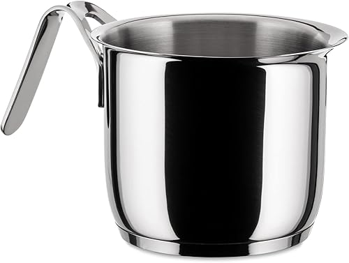 Alessi Ajm302 Pots&pans Bouilloire à lait en Acier Inoxydable 18/10 Brillant, Argento Lucido - Nail Gallerys