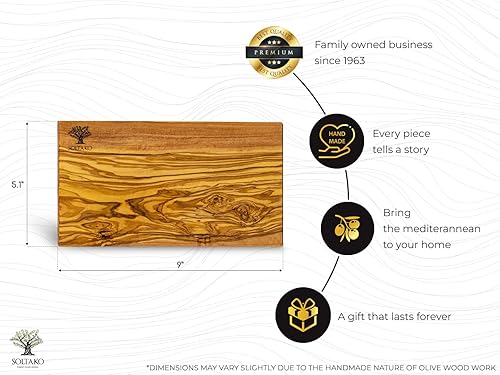 SOLTAKO Planchette de petit déjeuner en bois d´olivier, lot de 4 planches de petit déjeuner, planche de service en bois, 23x13 cm, mini plateau de fromage, petite planche de charcuterie - Nail Gallerys
