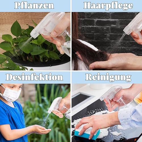 Albrsoy Lot de 2 flacons pulvérisateurs en verre de 500 ml - Vaporisateur pour plantes avec 3 modes - Pour nettoyage, huiles essentielles, soin des cheveux - Buse réglable, respectueux de - Nail Gallerys