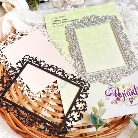 Rosojodg Matrices de découpe en métal argenté pour la fabrication de cartes, carrées pour le scrapbooking, les albums photos, le gaufrage, les cartes décoratives, les matrices de découpe pour le scrap - Nail Gallerys