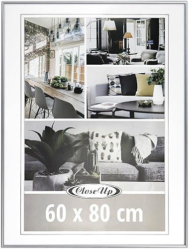 Close Up Cadre photo moderne avec verre en plastique et paroi arrière en MDF - Pour affiches, photos et impressions d'art - Cadre mural coloré - Montage en format portrait ou paysage - 60 x 80 cm - Nail Gallerys