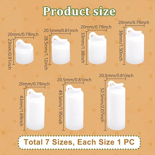 AHANDMAKER Lot de 7 présentoirs de bagues en acrylique - 7 tailles - Blanc - Pour bagues, salons, comptoirs, décoration d'intérieur - Nail Gallerys