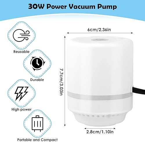 JOPHEK Aspirateur pour Sac Sous Vide, Pompe à air Électrique pour Sacs de 30 W Stockage sous Vide Pompe à Air Électrique à Sac Sous Vide, Pompe Sous Vide de Voyage - Nail Gallerys