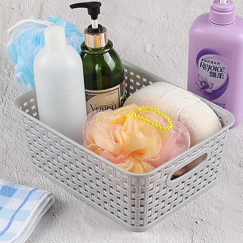 Ucake Panier de Rangement Plastique, Panier Organiseur, Gris, Lot de 6 - Nail Gallerys