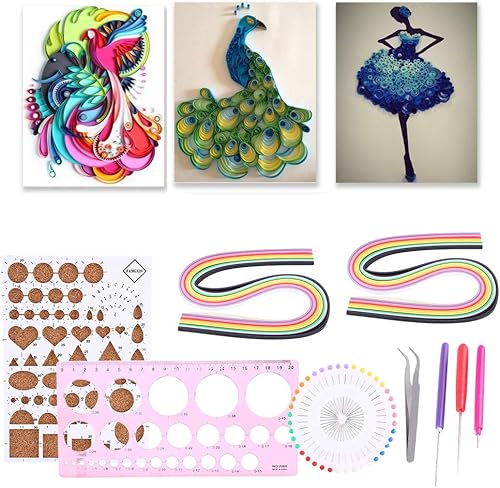 Quilling Tool Kit, Papier Crafts Arts Quilling DIY Tools avec 26 Couleurs de Papier Quilling et 7 Types d’Outils pour débutants Quiller Advanced Kids et AdultsPaperolles - Nail Gallerys