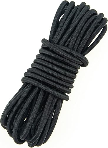 Cordon élastique noir de 4 mm de long - 5 m - Cordon élastique rond extensible multifonction pour sac à dos, tente, poteaux, bricolage, projets d'artisanat, camping - Nail Gallerys