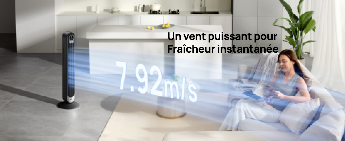 Dreo Ventilateur Colonne Silencieux avec Alexa