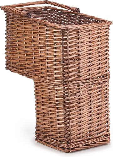 woodluv Panier Ovale en Osier pour escalier/étape Panier avec poignée, Marron - Nail Gallerys