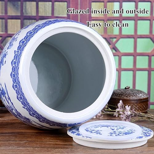 Seau en céramique, distributeurs de Nourriture Classiques, Seau à Riz, conteneurs de Stockage avec Couvercle, bocaux de Style Chinois, Grand récipient, Bouteille en Porcelaine CLAS - Nail Gallerys