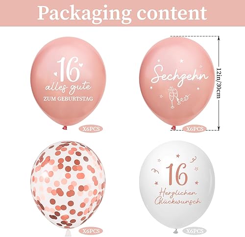 Lot de 24 ballons décoratifs pour 20e anniversaire fille femme, 20 ballons joyeux anniversaire, or rose 20 ans, décoration d'anniversaire, ballon 20e anniversaire pour petite amie, fille - Nail Gallerys