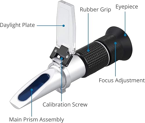 AUTOUTLET Réfractomètre Brix avec ATC, Réfractomètre Sucre, Brix 0-90%, avec 3 PCS Pipettes, Réfractomètre Portable pour Le Test de Teneur en Sucre, du Vin, du Bière, du Jus de Fruits, Confiture, ect - Nail Gallerys