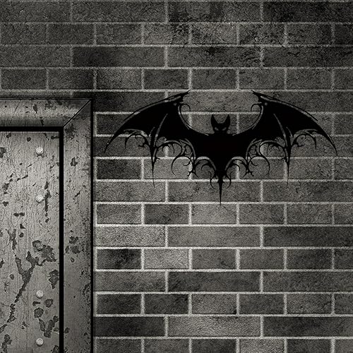 Chauve-souris murale en métal - Chauve-souris majestueuse géante en métal Art mural, chauve-souris majestueuse géante gothique Halloween | Décoration murale en métal effrayante pour Halloween - Nail Gallerys