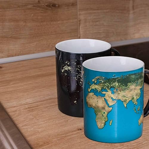 Mad Monkey Tasse avec carte du monde - Tasse à changement de couleur jour et nuit - Nail Gallerys