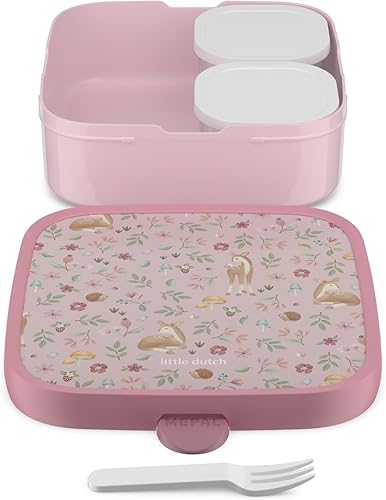 Mepal - Boîte à Déjeuner Campus - Lunch Box Bento Little Dutch - Boite Repas avec Compartiment Bento - Fermeture à Clip - Sans BPA et Compatible au Lave-Vaisselle - 750 ml - Flowers & Butterflies - Nail Gallerys