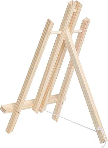 Mini chevalet de table en bois de pin avec palette de mélange et pinceau, 40 cm, chevalet compact pour toiles et châssis jusqu'à 50 cm de hauteur - Nail Gallerys