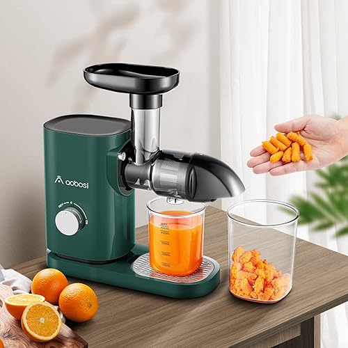 Aobosi Extracteur de Jus, Extracteur de Jus de Fruits et Légumes avec moteur silencieux & tasse à jus & brosse de nettoyage, Sans BPA (150 Watts/Vert) - Nail Gallerys