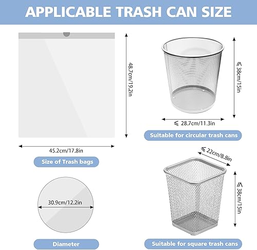 Sacs Poubelle 15 Litres avec Fermeture à Cordon – Ultra-Résistants, Anti-Déchirure pour Salle de Bain, Bureau & Maison (100 Pièces) - Nail Gallerys
