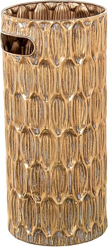 DRW Porte-Parapluie Rond en métal doré 20 x 20 x 45 cm - Nail Gallerys