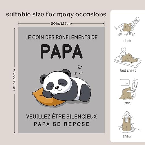 SECOGM Cadeau Fete des Peres, Cadeau Papa, Cadeau Anniversaire Papa, Cadeau pour Papa Plaid Couverture Original, Idee Cadeau des Enfants à Papa pour Anniversaire et Noel, 152cm x 127cm - Nail Gallerys