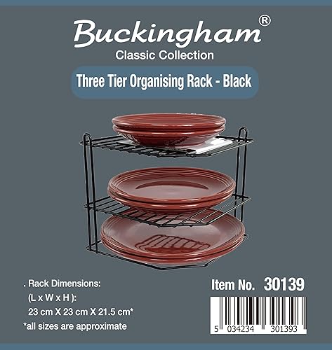 Buckingham 30138 Étagère de Rangement à 3 Niveaux pour Placard de Cuisine, Blanc, 23 cm - Nail Gallerys