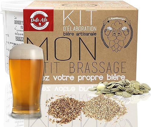Kit Brassage 5 litres, Pale Ale style - Idée Cadeau Original - kit réutilisable - malts + houblons 100% qualité - Nail Gallerys
