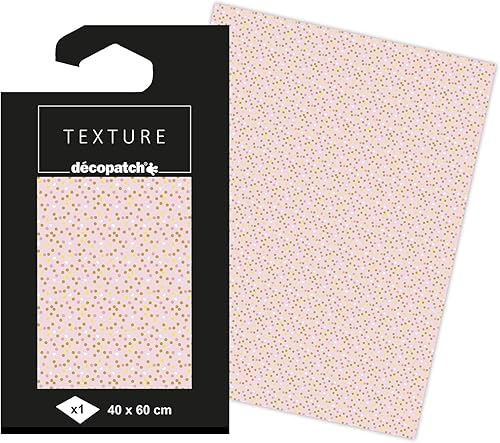 Décopatch TD790C - Un paquet de 1 feuille de papier Texture 40x60 cm, Rosaces avec dorures - Nail Gallerys