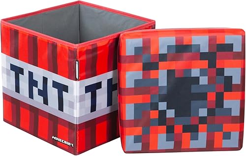 phoenix group AG Minecraft Boîte de rangement originale avec espace de rangement, cube TNT, rouge, 30 x 30 cm - Nail Gallerys
