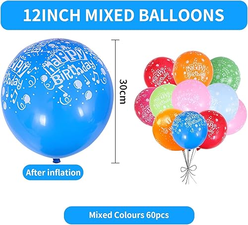 Lot de 80 ballons d'anniversaire en latex de 30,5 cm - Couleurs mélangées - Nail Gallerys