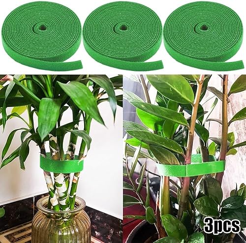 Lot de 3 rubans de soutien de jardin en nylon solides mais doux pour tous vos besoins de jardinage (vert) - Nail Gallerys