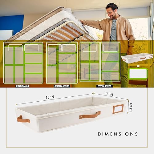 Homelux Theory Lot de 2 boîtes de rangement à profil bas sous le lit, organisateur de rangement fin sous le canapé avec bacs et couvercles, boîte de rangement sous le lit idéale pour les vêtements - Nail Gallerys