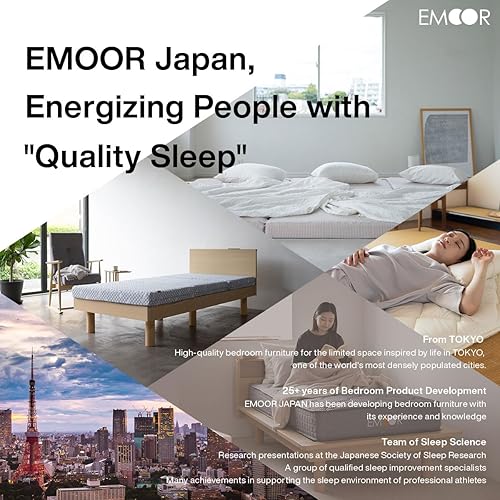 EMOOR Housse Zippée pour Matelas Futon Japonais PRESSO 165 x 215 cm Fabriqué au Japon 100% Coton (Bleu) Fermeture à Glissière, Tatami Sol Tapis de Couchage Linge de Lit Protège-Matelas - Nail Gallerys