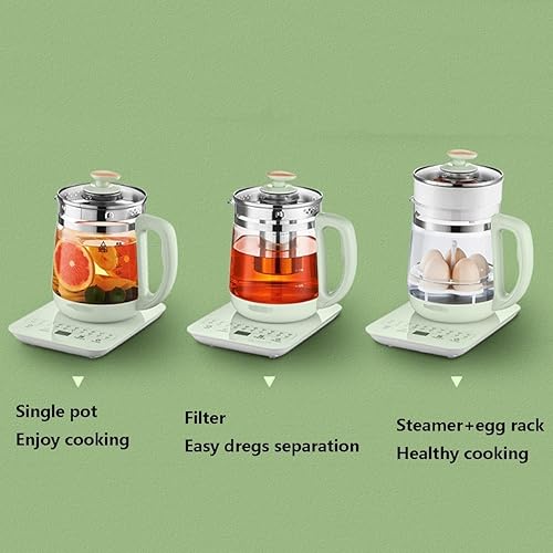 Bouilloire électrique en verre isolée intelligente, infuseur amovible théière en verre multifonction Dash cuiseur à œufs bouilloires électriques avec panneau tactile intelligent et menu intelligent - Nail Gallerys