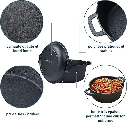 Four Hollandais En Fonte Avec Couvercle Pour La Fabrication Du Pain - Marmite De Four À Pain - Four Hollandais À Pain +Plus : Gants De Cuisine - Nail Gallerys